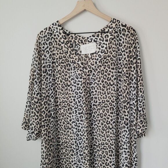 Notes Du Nord Animal Printed V-Neck Cover Up Size L/XL - Picture 7 of 8
